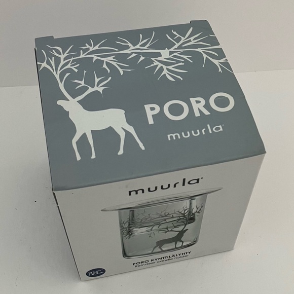 Muurla Reindeer Candle Holder, Clear Glass NWT - Picture 6 of 7